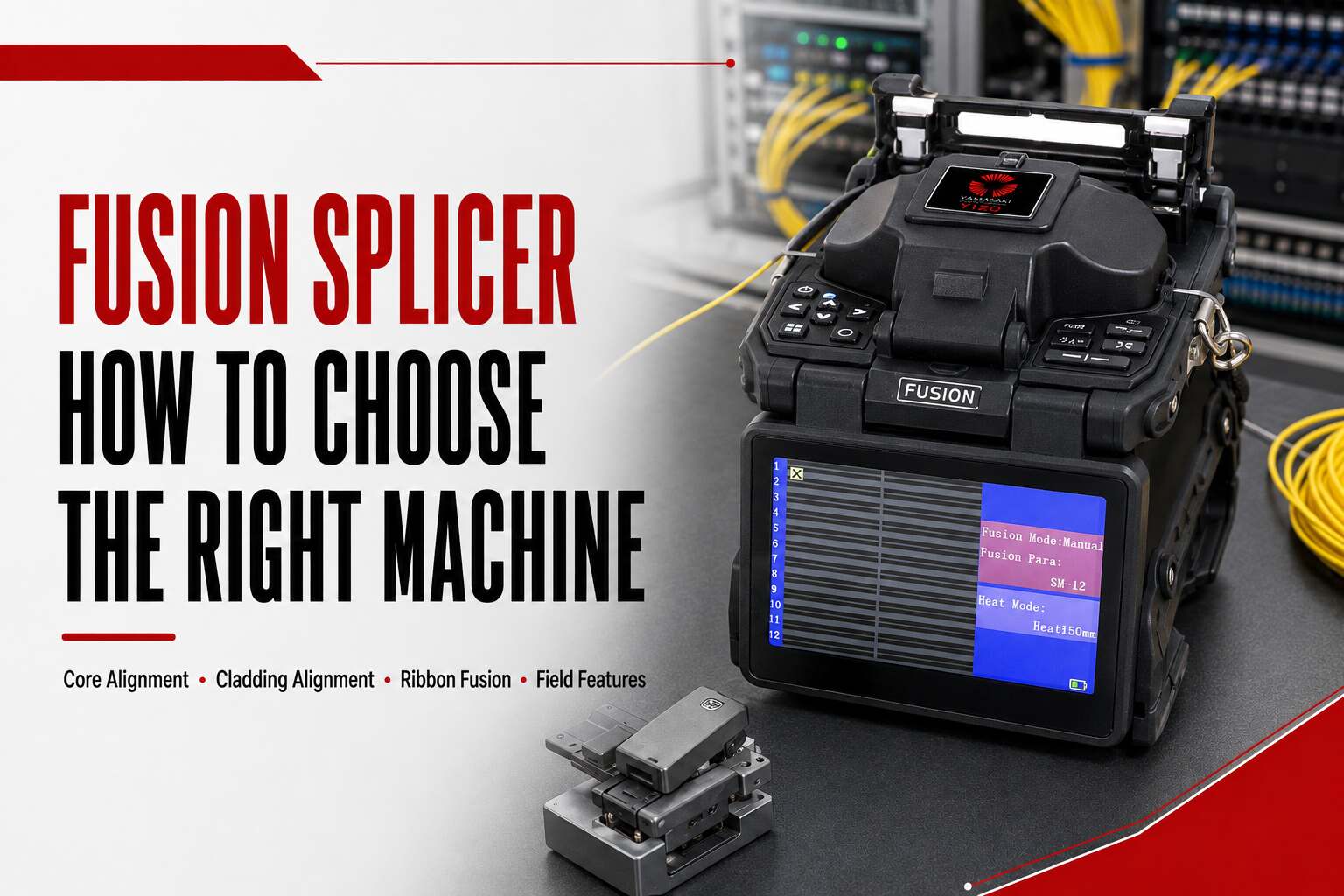 Yamasaki Y120 ribbon fusion splicer beside the title Fusion Splicer: How to Choose the Right Machine