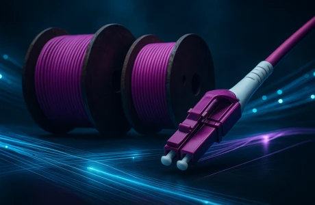 Bulk cable price comparison showing Erika Violet fibre optic reels in a well-lit technical environment