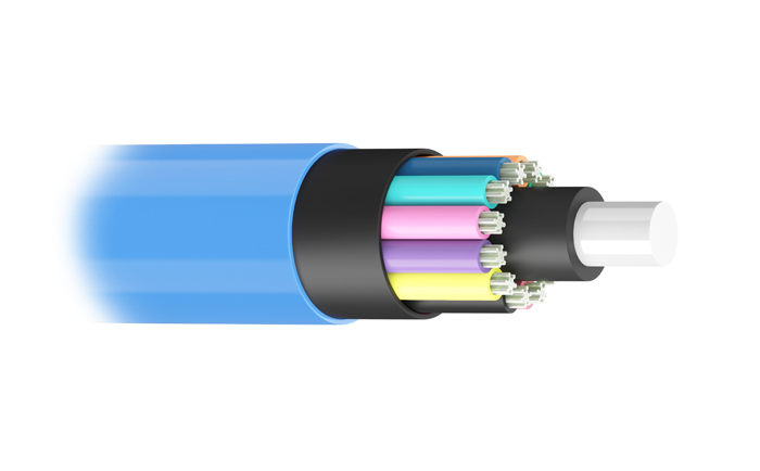 Cross-section of fibre optic cable highlighting the role of Nylon in Fibre Optic Cables for protection and durability.